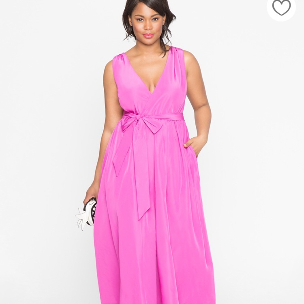 ELOQUII Tie Waist Halter Dress